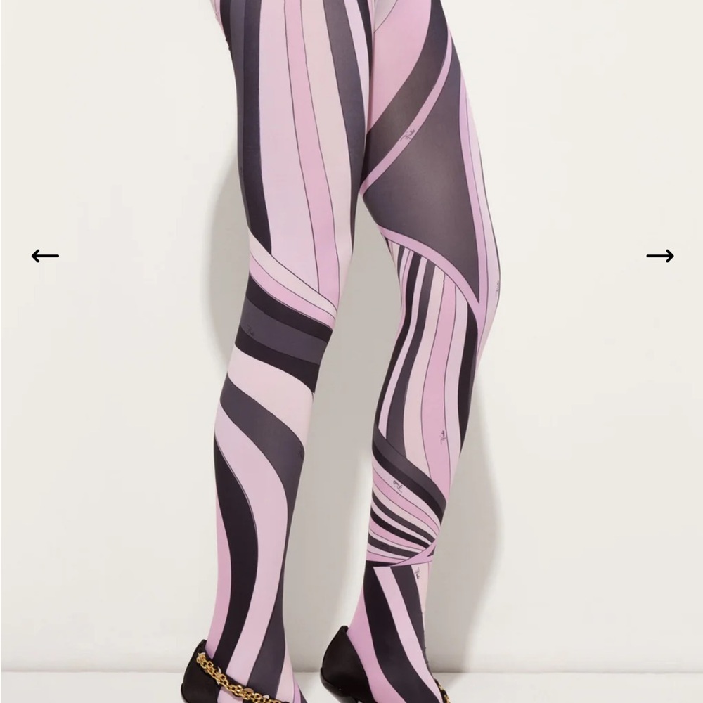 Emilio Pucci Pink and Black Swirl Leggings